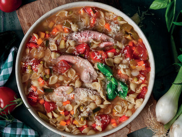 Minestrone mit Barbarie-Ente Minestrone mit Barbarie-Ente