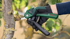 Bildunterschrift: Mit einer Akku-Gartenschere wie der EasyPrune von Bosch schneidet man mühelos Äste mit einem Durchmesser von bis zu 25 Millimetern. Foto: Bosch DIY & Garden/akz-o