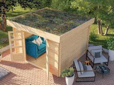 Ökologisch wertvoll: Gartenhaus mit Dachbegrünung Ökologisch wertvoll: Gartenhaus mit Dachbegrünung