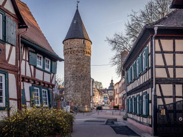 Bei einem Spaziergang durch die Bad Homburger Altstadt ist der Eulenturm nicht zu übersehen. Foto: Stadt Bad Homburg/Maritim Hotel/akz-o